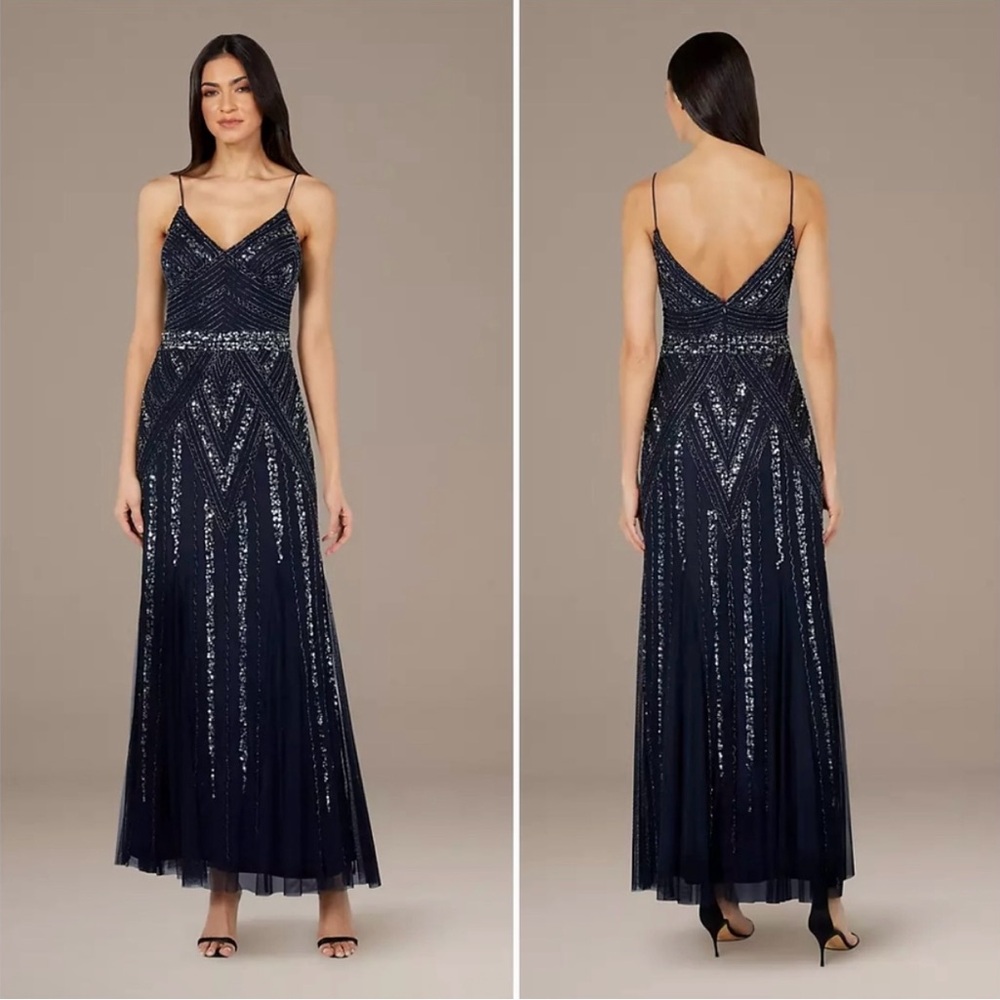 Jump Navy Sequin Prom Dress
